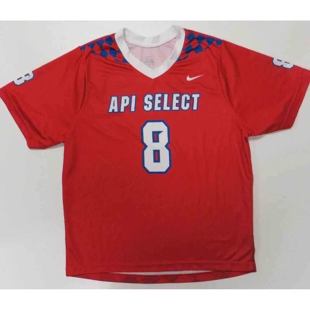 Nike Soccer Jersey Youth‎ XL #8 API Select Red V-Neck Boys